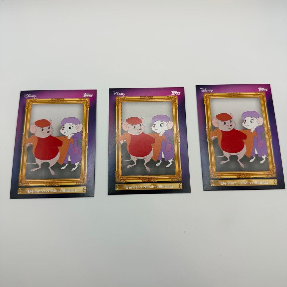 2026 Topps Disney Bernard Miss Bianca FF-7 Frame Friends Rescuers Lot of 3